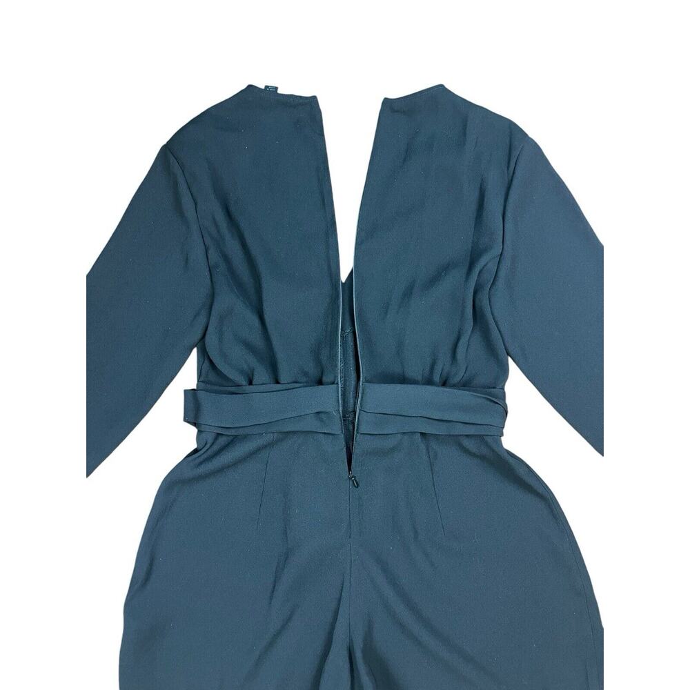 Allsaints Karine Playsuit Black Deep V-Neck Wrap-Over Belt Romper Size 6 - Picture 9 of 11
